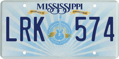 MS license plate LRK574