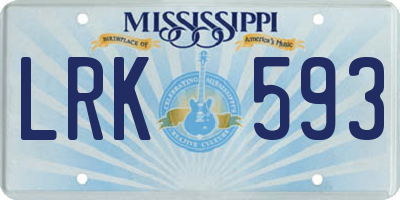 MS license plate LRK593