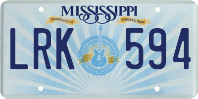 MS license plate LRK594