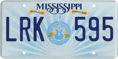MS license plate LRK595