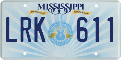 MS license plate LRK611