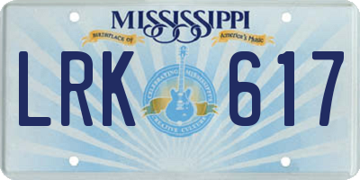 MS license plate LRK617