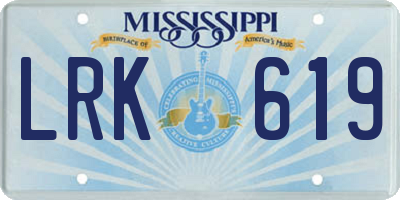 MS license plate LRK619