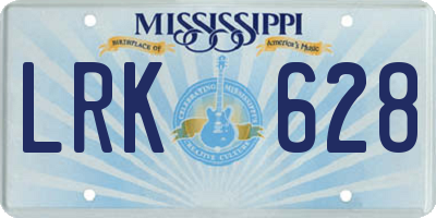 MS license plate LRK628