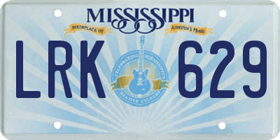 MS license plate LRK629