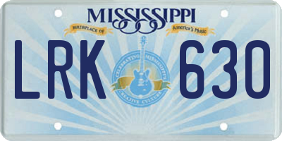MS license plate LRK630