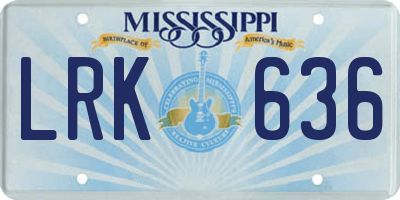 MS license plate LRK636