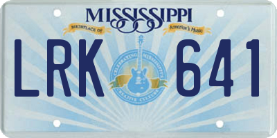 MS license plate LRK641