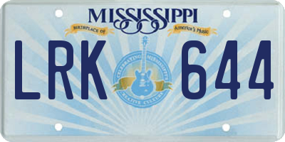 MS license plate LRK644