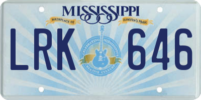 MS license plate LRK646
