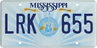 MS license plate LRK655