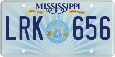 MS license plate LRK656