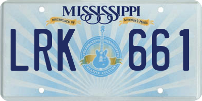 MS license plate LRK661