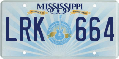 MS license plate LRK664
