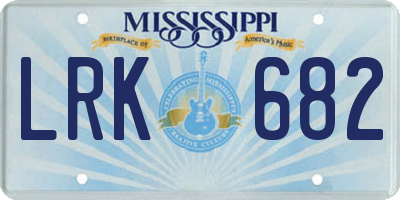 MS license plate LRK682