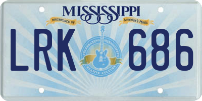 MS license plate LRK686