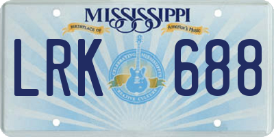 MS license plate LRK688