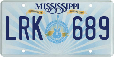 MS license plate LRK689