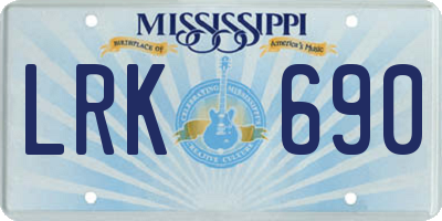 MS license plate LRK690