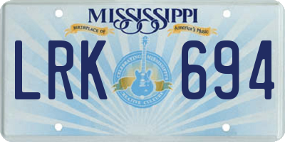 MS license plate LRK694