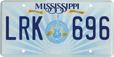 MS license plate LRK696