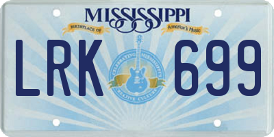 MS license plate LRK699