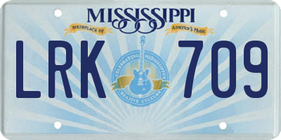 MS license plate LRK709