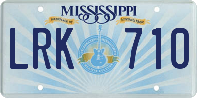 MS license plate LRK710