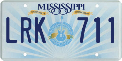 MS license plate LRK711