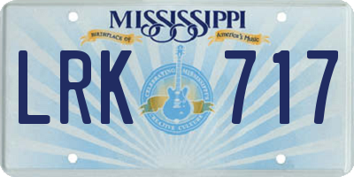 MS license plate LRK717