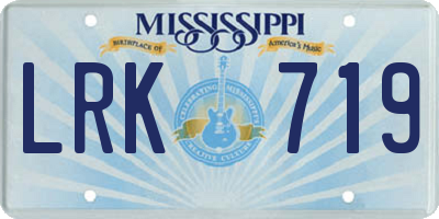 MS license plate LRK719