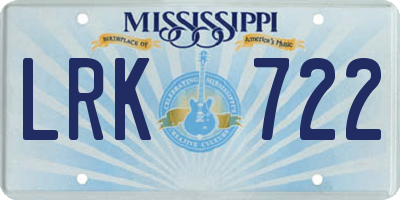 MS license plate LRK722