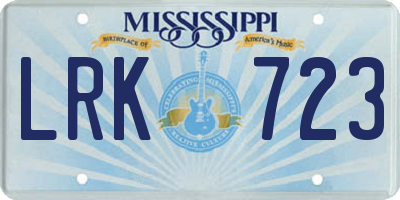 MS license plate LRK723