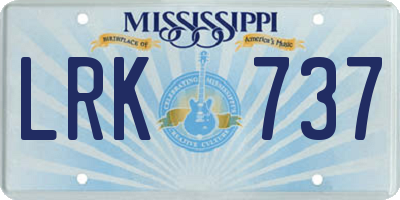 MS license plate LRK737