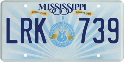 MS license plate LRK739