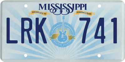 MS license plate LRK741