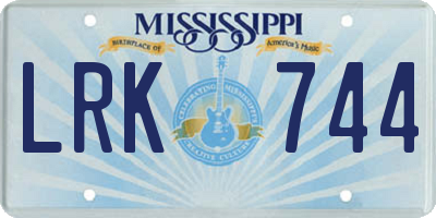 MS license plate LRK744