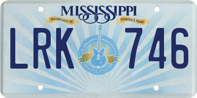 MS license plate LRK746