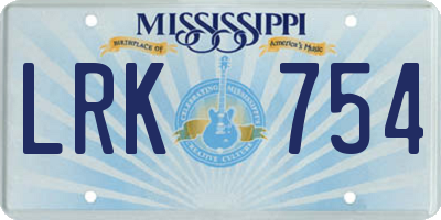 MS license plate LRK754