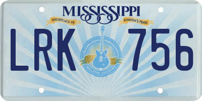 MS license plate LRK756