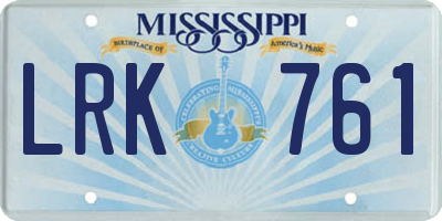 MS license plate LRK761