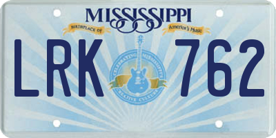 MS license plate LRK762