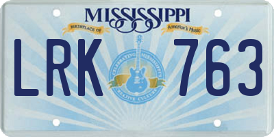 MS license plate LRK763