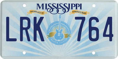 MS license plate LRK764