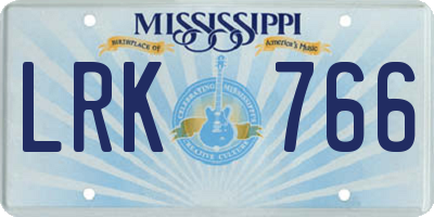 MS license plate LRK766