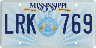 MS license plate LRK769