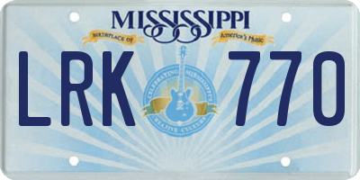 MS license plate LRK770