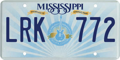 MS license plate LRK772