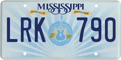 MS license plate LRK790