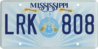 MS license plate LRK808